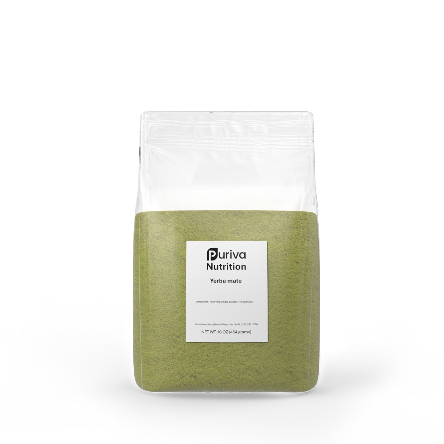Yerba Mate powder, 1 pound, by Puriva Nutrition