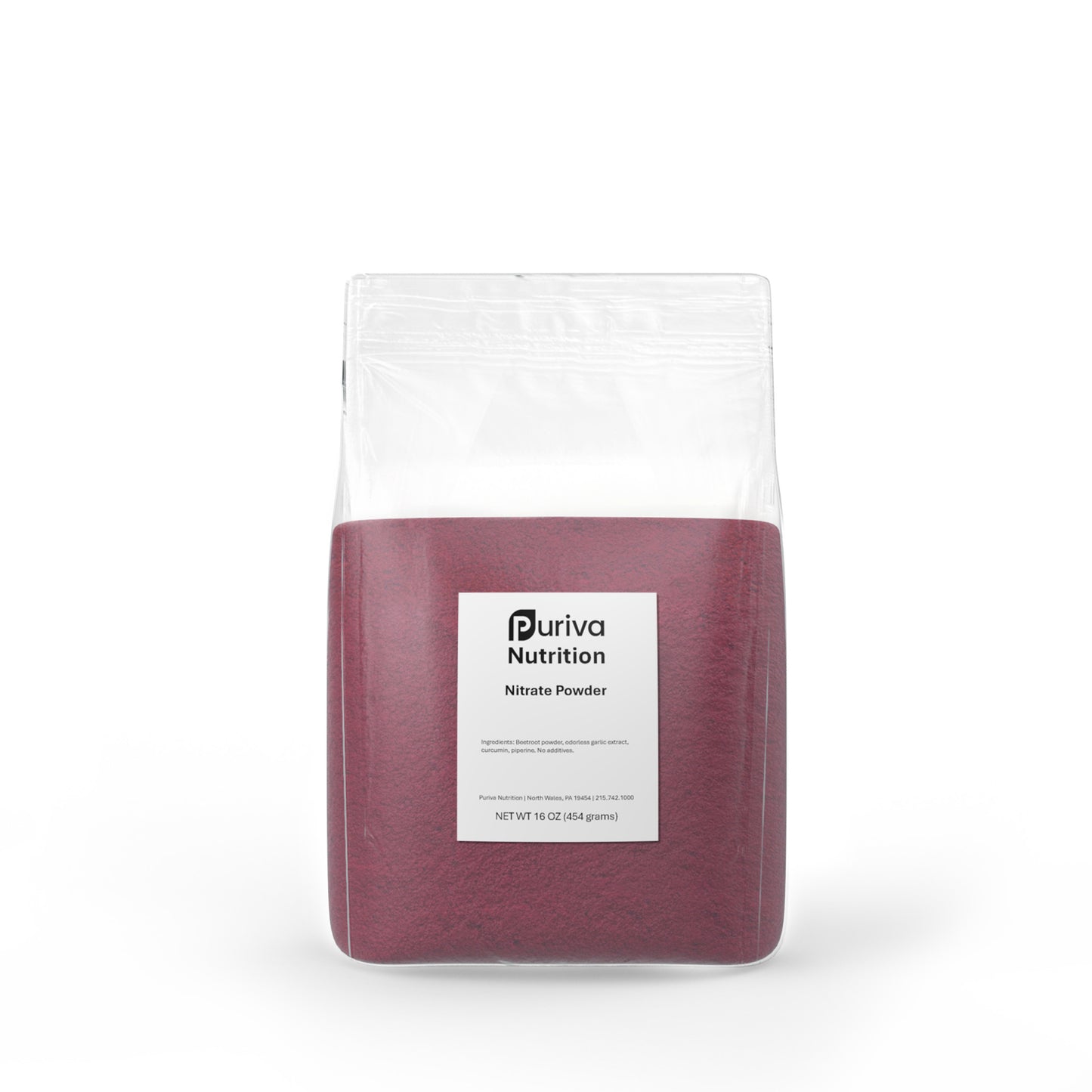 Nitrate powder (beetroot, curcumin, piperine, garlic), 1 pound, Puriva Nutrition