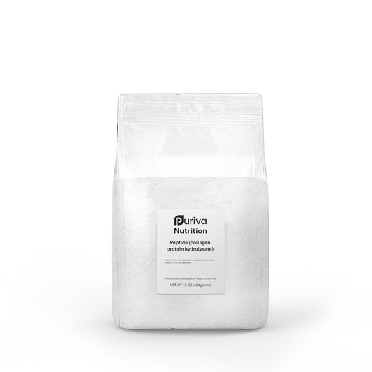 Peptide powder (collagen hydrolysate), 1 pound, Puriva Nutrition