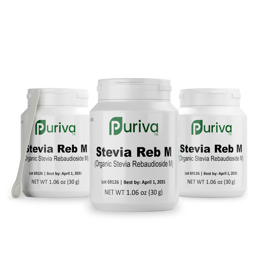 Stevia Reb M powder, (Reb-M | Rebaudioside M), 90 grams | 3,000 servings, Puriva Nutrition