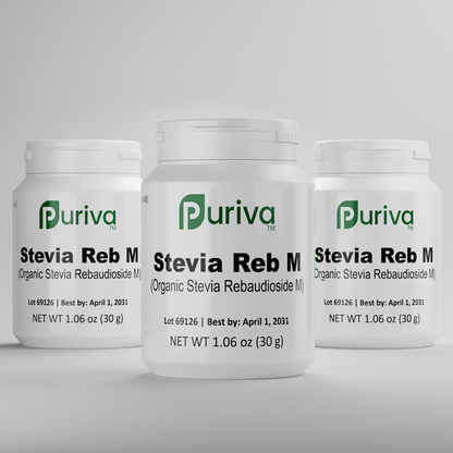 Stevia Reb M powder, (Reb-M | Rebaudioside M), 90 grams | 3,000 servings, Puriva Nutrition