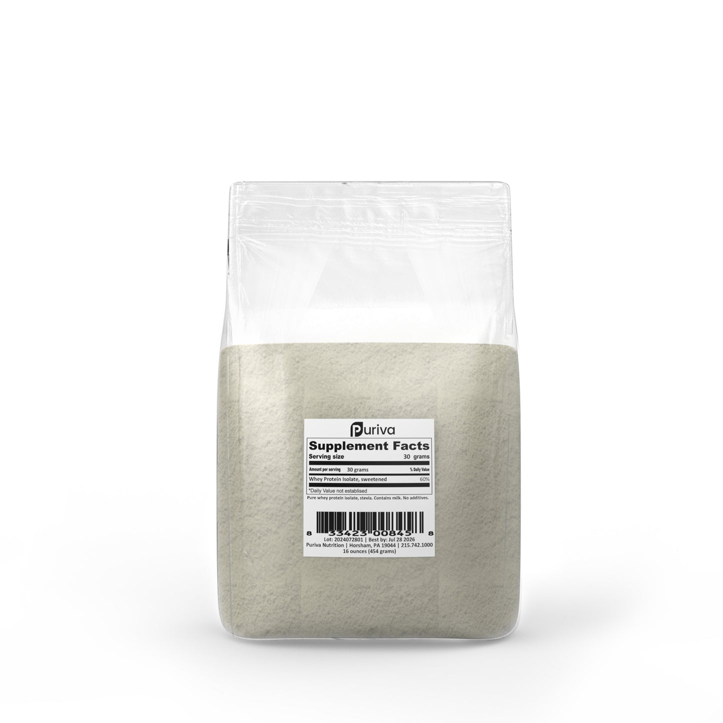 Signature Protein | Sweetened Whey Protein Isolate, 1 pound, Puriva Nutrition